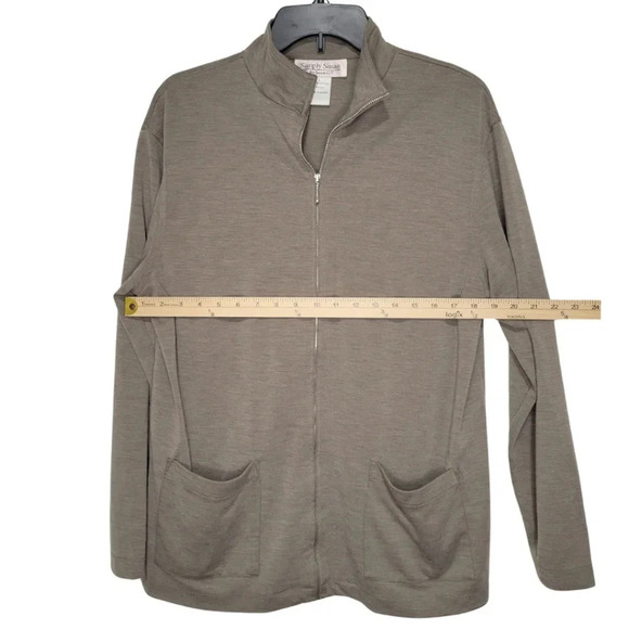 SIMPLY SUSAN by Susan G Taupe Zip-Up Casual Jacket Women's Size Large - Picture 5 of 8
